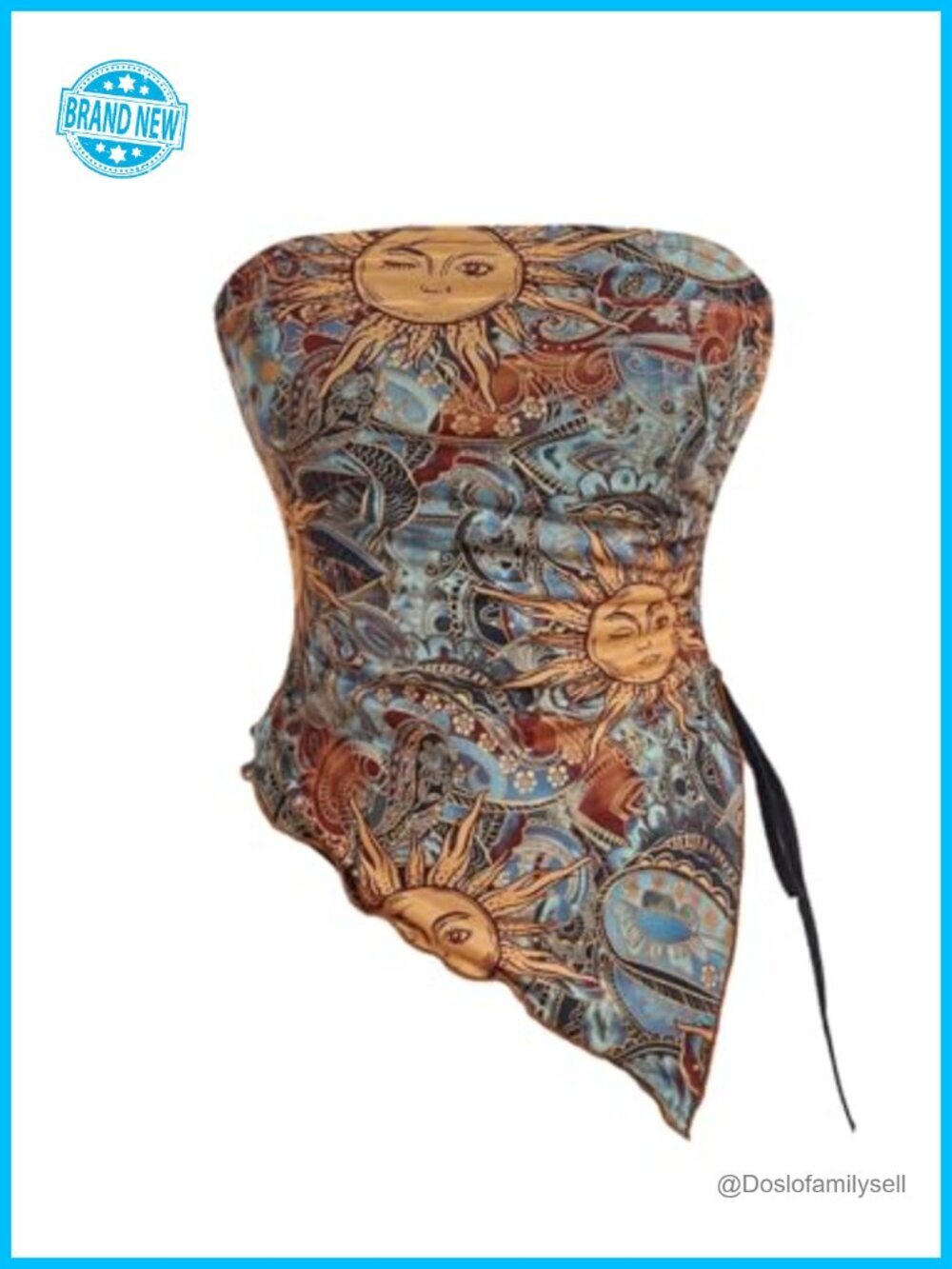 Boho Crop Top Y2k Asymmetrical Bandana Tube Top Western Outfit